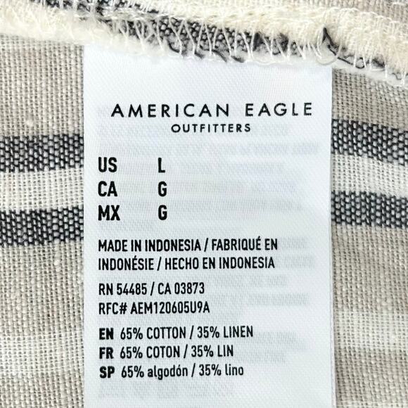 American Eagle Linen Cotton Stripe Tie-Front Top NWT - Picture 8 of 8
